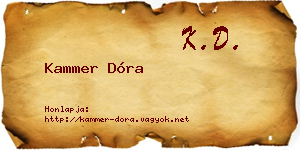 Kammer Dóra névjegykártya
